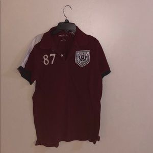 Burgundy polo shirt